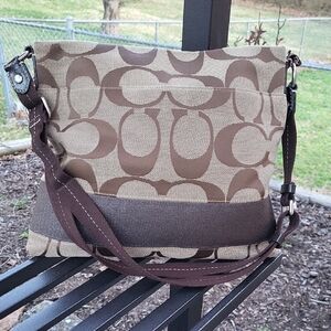 Coach Brown and Tan Crossbody Bag